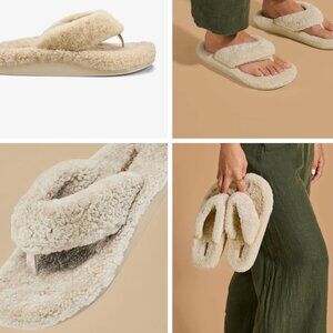 Olukai Cream Slipper Sandals